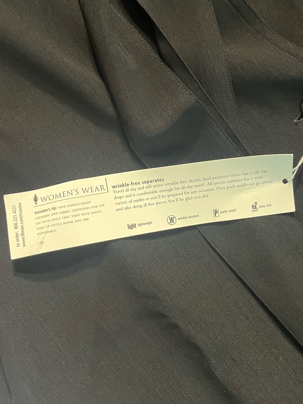 NWT Vintage L.L. Bean | Traveler Shirt Dress Button Front Tie Utility Black - Picture 7 of 9